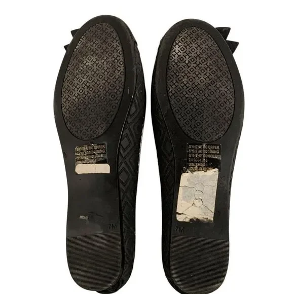 Women's Tory Burch Blossom Jelly Ballerina Flats Size 7 - Black - Picture 6 of 6